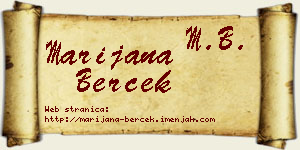 Marijana Berček vizit kartica